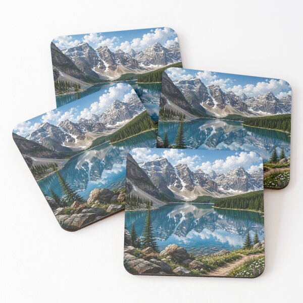 Item preview, Moraine Lake AI Art Mountain Landscape Puzzle designed and sold by BorenStore.