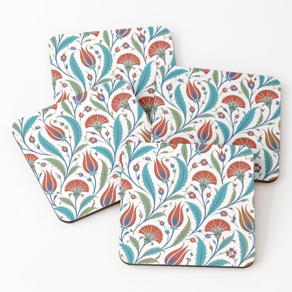 Item preview, Iznik Tulips and Carnations Seamless Pattern | Ottoman Iznik Ceramic Tile designed and sold by StickyGuys.