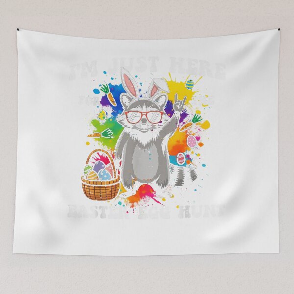 Item preview, Funny Im Just Here for Easter Egg Hunts Raccoon Boys Girls Kids  designed and sold by MathiasFuchs.