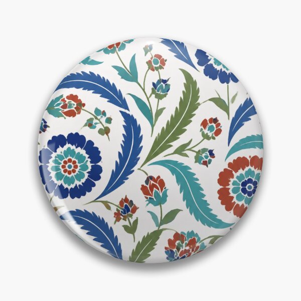 Item preview, Iznik Saz Leaf and Rosette Seamless Pattern | Ottoman Iznik Ceramic Tile designed and sold by StickyGuys.