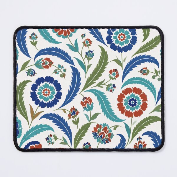 Item preview, Iznik Saz Leaf and Rosette Seamless Pattern | Ottoman Iznik Ceramic Tile designed and sold by StickyGuys.