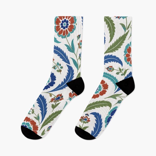 Item preview, Iznik Saz Leaf and Rosette Seamless Pattern | Ottoman Iznik Ceramic Tile designed and sold by StickyGuys.