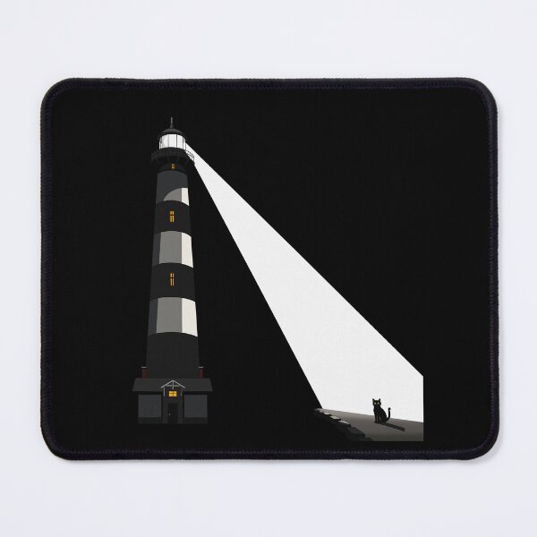 Item preview, Black Cat Lighthouse – Mysterious Night Light designed and sold by Sfumata Illustration.