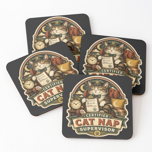 Item preview, Certified Cat Nap Supervisor Funny Cat Sticker designed and sold by -DEEWOLF-.