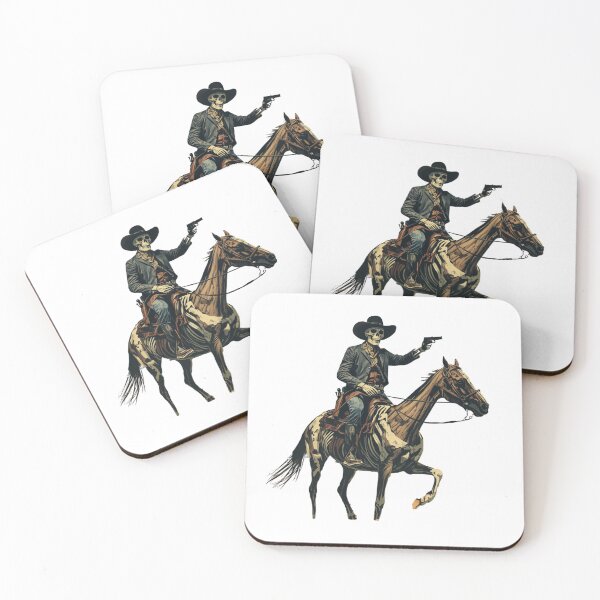 Item preview, Skeleton Cowboy Riding Horse with Gun designed and sold by redblink store.