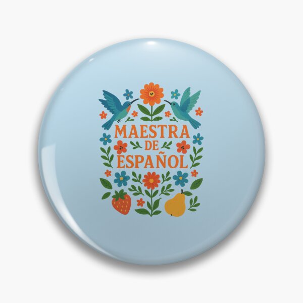Item preview,  Maestra de Español – Folk Art Blue Birds & Flowers Teacher Shirt designed and sold by Novel Works Studio.
