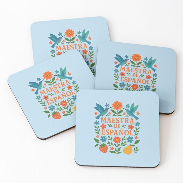 Item preview,  Maestra de Español – Folk Art Blue Birds & Flowers Teacher Shirt designed and sold by Novel Works Studio.