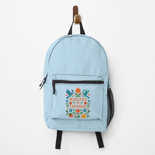Item preview, Maestra de Español – Folk Art Blue Birds & Flowers Teacher Shirt designed and sold by Novel Works Studio.