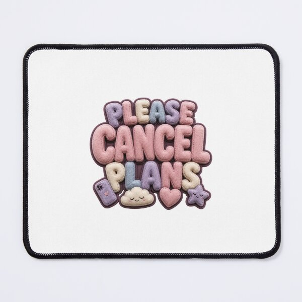 Item preview, Please Cancel Plans Funny Introvert Sticker | Cozy Plush Typography | Cute Homebody Humor Gift designed and sold by DonnaByPT.