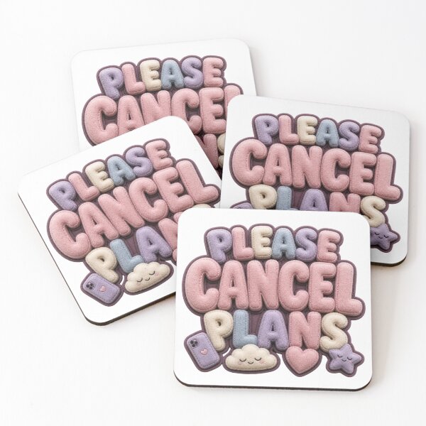 Item preview, Please Cancel Plans Funny Introvert Sticker | Cozy Plush Typography | Cute Homebody Humor Gift designed and sold by DonnaByPT.