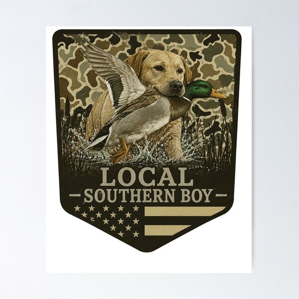 Item preview, (On Back) Boy Local Camo Duck Hunting Camouflage American Flag  designed and sold by kotastiart.