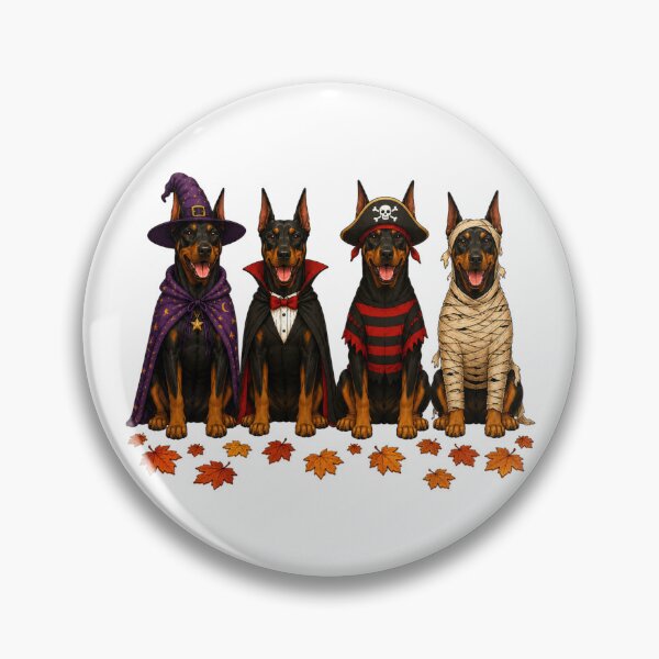 Item preview, Cute Doberman Halloween Witch Vampire Pirate Mummy Grid designed and sold by ElcastDesigns.