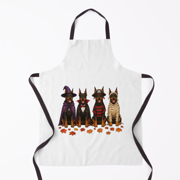 Item preview, Cute Doberman Halloween Witch Vampire Pirate Mummy Grid designed and sold by ElcastDesigns.