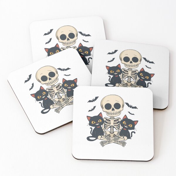 Item preview, Cute Skeleton with Black Cats and Bats designed and sold by redblink store.