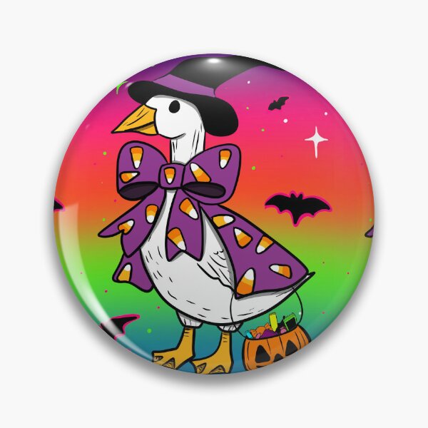 Item preview, Halloween Goose Sticker | Trick-or-Treat Goose in Candy Corn Cape designed and sold by Let There Be Art Studio.