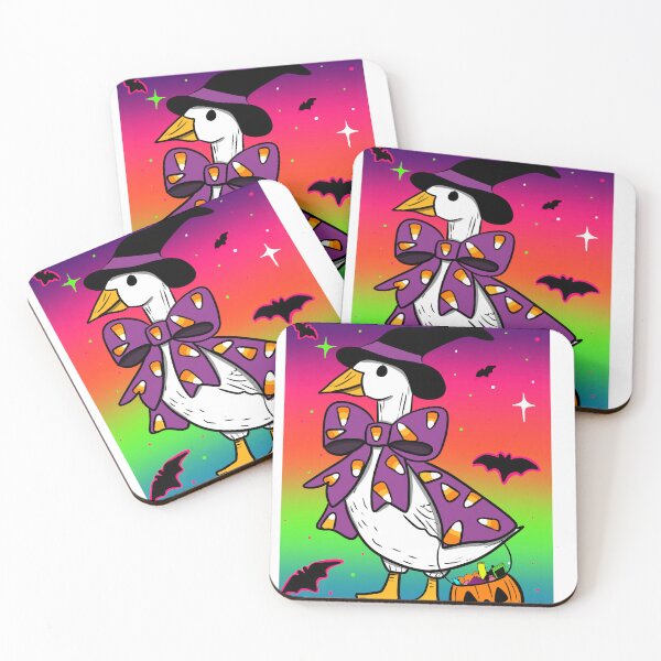Item preview, Halloween Goose Sticker | Trick-or-Treat Goose in Candy Corn Cape designed and sold by Let There Be Art Studio.