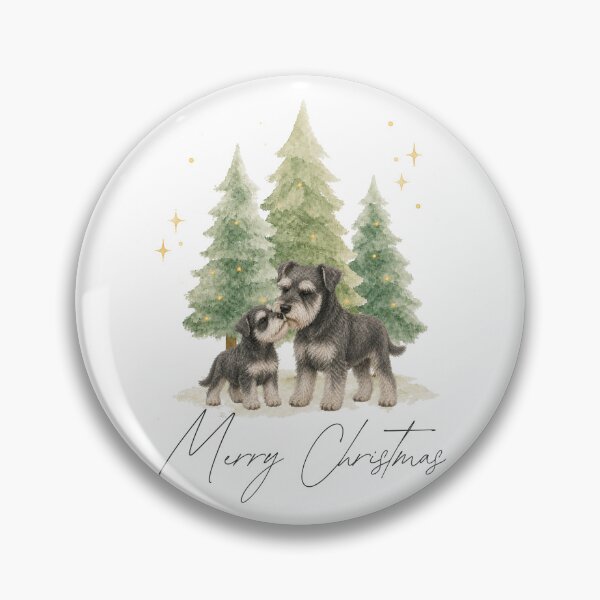 Item preview, Merry Christmas Salt and Pepper Miniature Schnauzer Watercolor designed and sold by ZoesPlace.