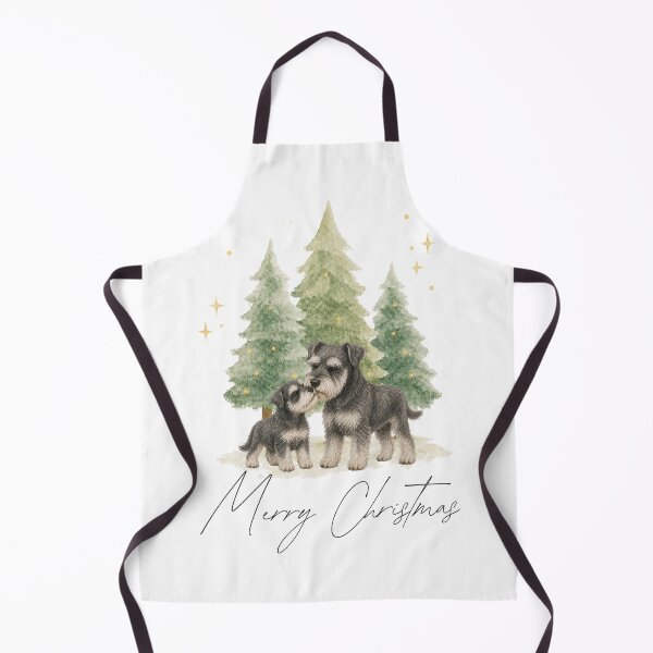 Item preview, Merry Christmas Salt and Pepper Miniature Schnauzer Watercolor designed and sold by ZoesPlace.