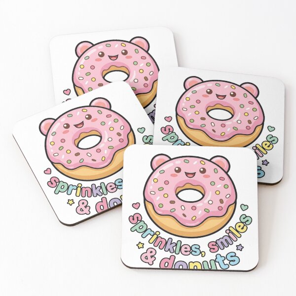 Item preview, Cute Sprinkles Smiles & Donuts Kawaii Pink Donut Design designed and sold by morning sun.