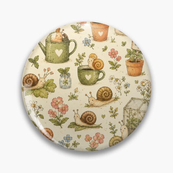 Item preview, Tiny Garden Snails Seamless Pattern – Cute Cottagecore Garden & Nature Aesthetic designed and sold by RJACreative.