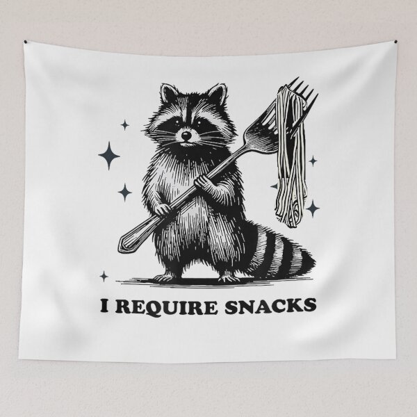 Item preview, I Requires Snacks funny noodles, Snack Raccoon, Hungry Street Cats, Snacks designed and sold by MathiasFuchs.
