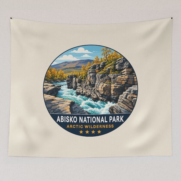 Item preview, Abisko National Park Sweden Northern Lights Mountain Landscape designed and sold by Gideon Emmerich.