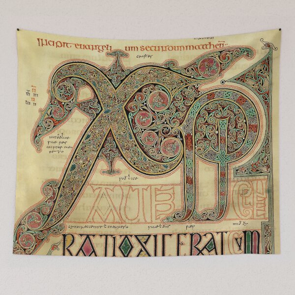 Item preview, Chi Rho Monogram Page Folio 29r Lindisfarne Gospels designed and sold by GuyBlank.