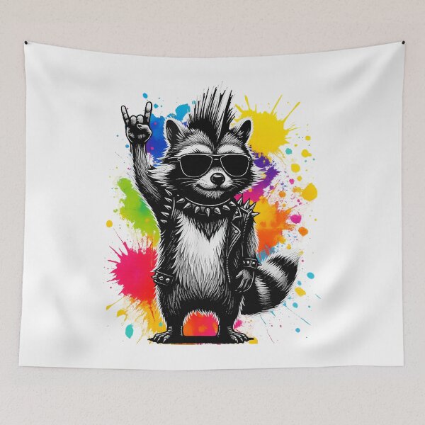 Item preview, Raccoon Punk Rock Music Gift Men Women Kids  designed and sold by MathiasFuchs.