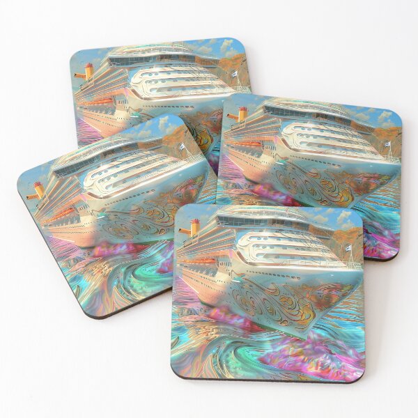 Item preview, Psychedelic Cruise: Vibrant Ship Art designed and sold by NatureCanvaCo.