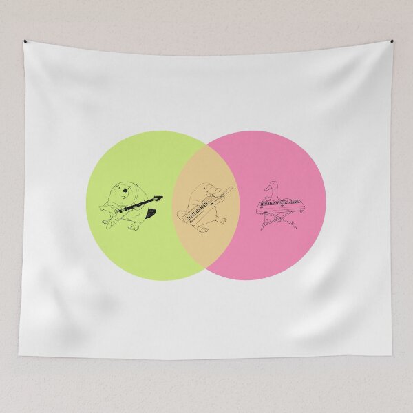 Item preview, Keytar Platypus Venn Diagram - Orange designed and sold by GuyBlank.
