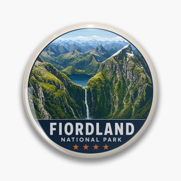 Item preview, Fiordland National Park New Zealand Vintage Fjord & Mountain Landscape designed and sold by Gideon Emmerich.