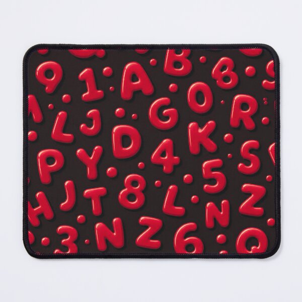 Item preview, Red 3D Alphabet & Numbers Pattern – Glossy Letters and Numbers Design designed and sold by IMuDesigner.