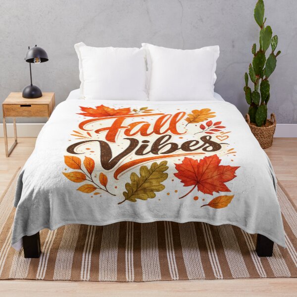 Item preview, Fall Vibes | Cozy Autumn Typography | Rustic Maple Leaves | Seasonal Botanical Quote | Premium POD Design designed and sold by TheAllInStore.