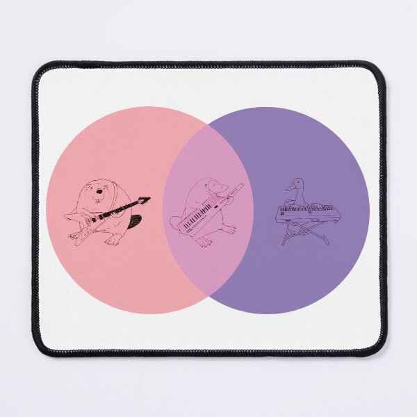 Item preview, Keytar Platypus Venn Diagram - Pink designed and sold by GuyBlank.