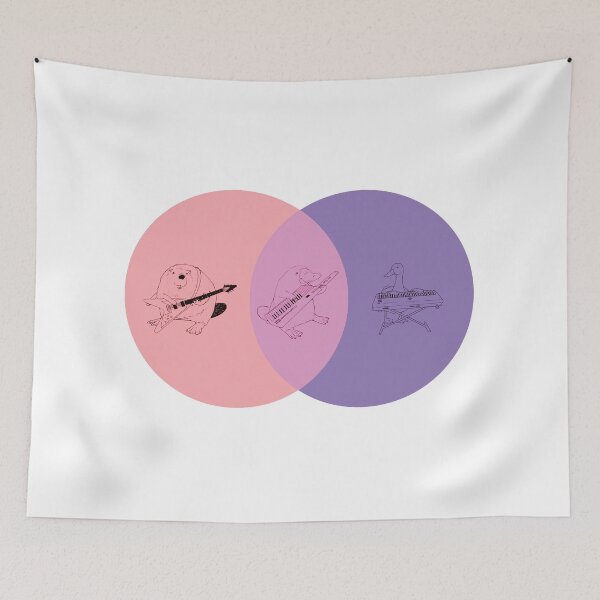 Item preview, Keytar Platypus Venn Diagram - Pink designed and sold by GuyBlank.