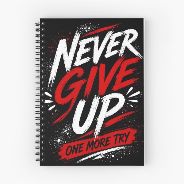 Item preview, Never Give Up – One More Try | Motivational Typography T-Shirt Design | Grunge Brush Lettering | Inspirational Quote Art designed and sold by TheAllInStore.