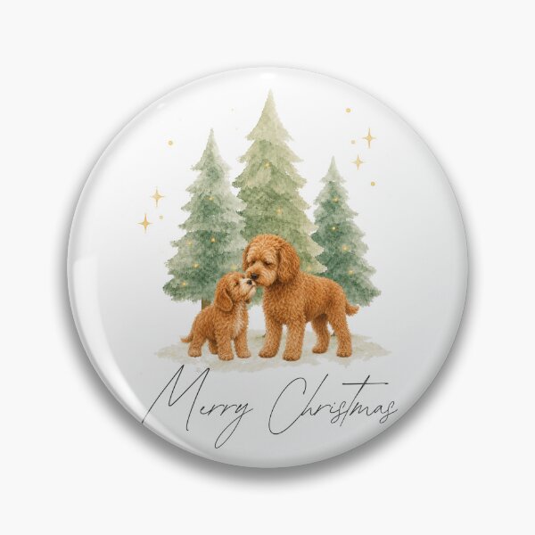 Item preview, Merry Christmas Red Cavoodle Watercolor designed and sold by ZoesPlace.
