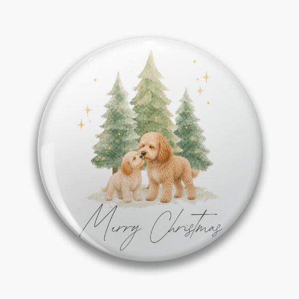 Item preview, Merry Christmas Cream Cavoodle Watercolor designed and sold by ZoesPlace.