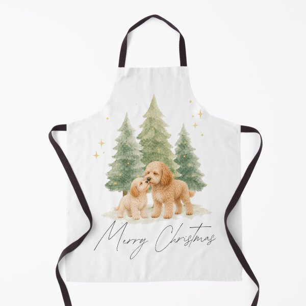 Item preview, Merry Christmas Cream Cavoodle Watercolor designed and sold by ZoesPlace.
