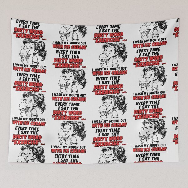 Item preview, Funny Exercise Is a Dirty Word Ice Cream Shirt designed and sold by Mad Axle Studios.