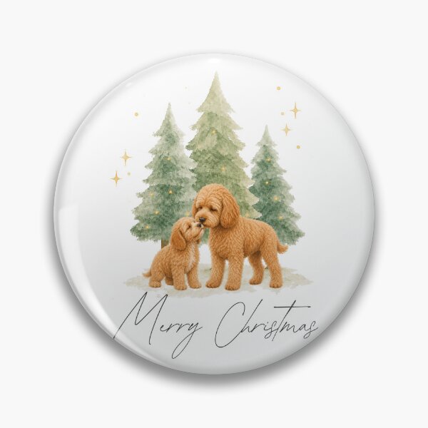 Item preview, Merry Christmas Apricot Cavoodle Watercolor designed and sold by ZoesPlace.