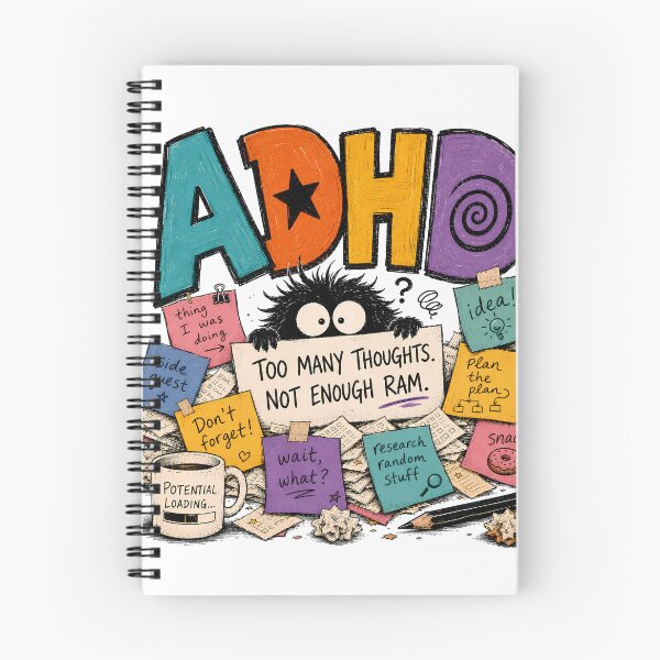 Item preview, ADHD Too Many Thoughts Not Enough RAM Funny ADHD Neurodivergent Humor designed and sold by Marti’s Shop Corner.