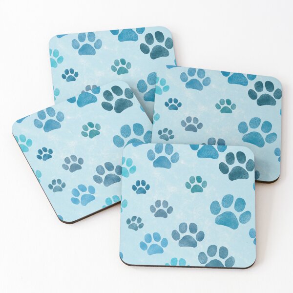 Item preview, Big Cyan and Light blue Paw Prints  designed and sold by TedraOrtega.