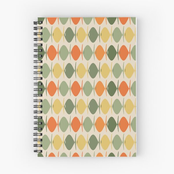 Item preview, Retro Fish Stripes Midcentury Modern Muted Mossy Green Orange Yellow Pattern designed and sold by kierkegaard.