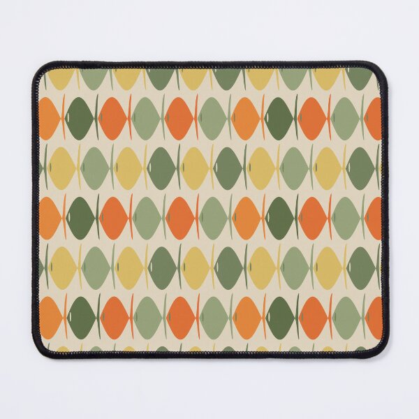 Item preview, Retro Fish Stripes Midcentury Modern Muted Mossy Green Orange Yellow Pattern designed and sold by kierkegaard.