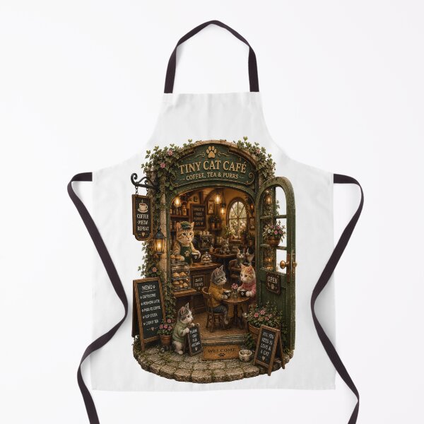 Item preview, Cozy Tiny Cat Café – Cats, Coffee & Cottagecore designed and sold by GSizzle1.