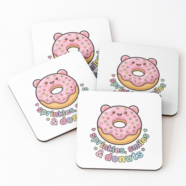 Item preview, Cute Sprinkles Smiles & Donuts Kawaii Pink Donut Design designed and sold by morning sun.