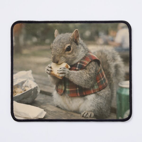 Item preview, Squirrel Eating Cheese Wall Art | Cute Woodland Animal Food Portrait | Retro Photography Aesthetic Vintage Print designed and sold by PaintedPixels01.