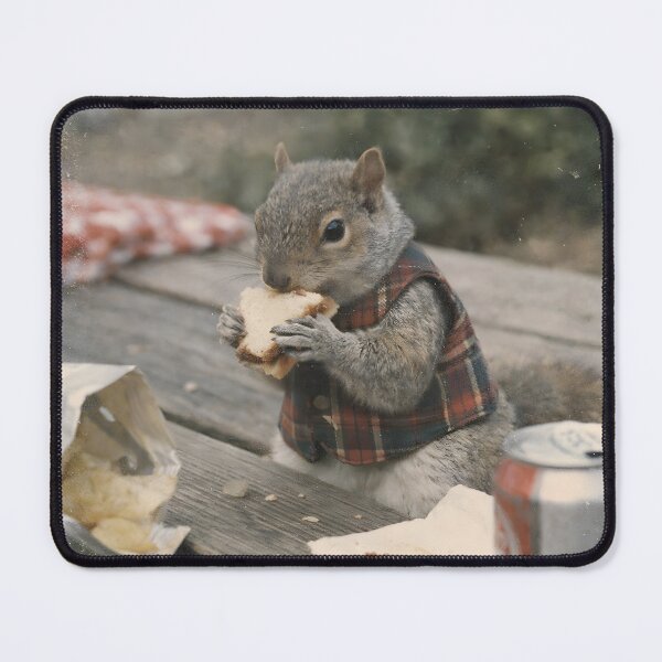 Item preview, Squirrel Eating Cheese Wall Art | Cute Woodland Animal Food Portrait | Retro Photography Aesthetic Vintage Print designed and sold by PaintedPixels01.