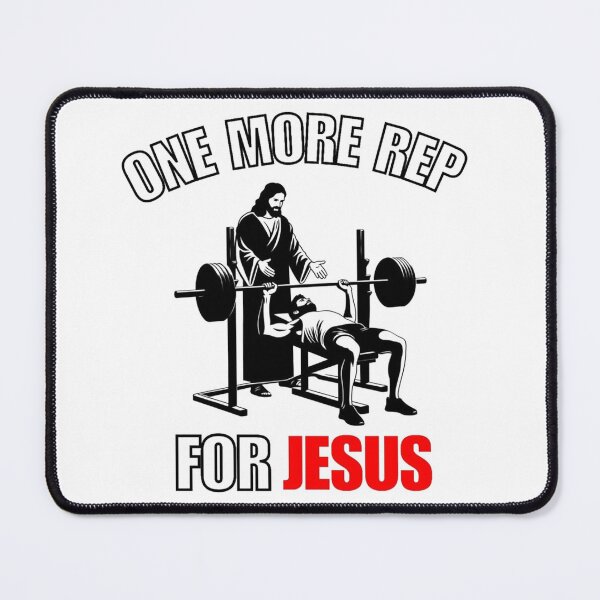 Item preview, One More Rep For Jesus Christian Gym Faith Funny Fitness Graphic designed and sold by Turtlazcyx.